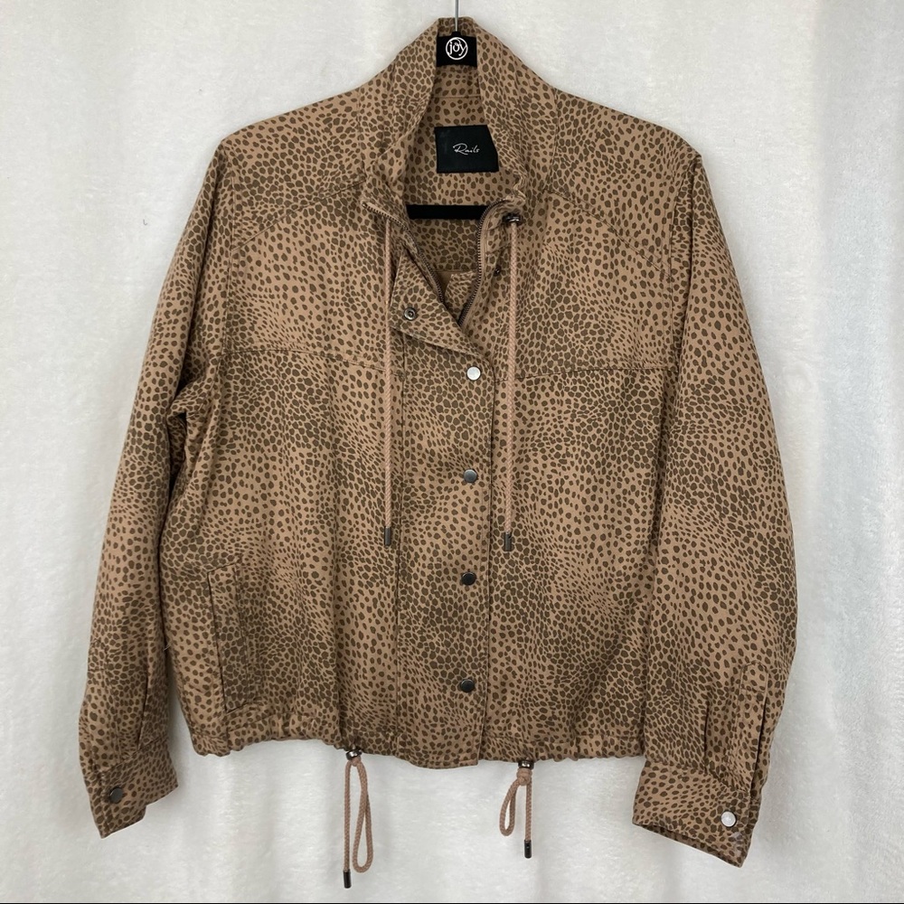 Rails Woman’s Tennessee Tawny Spots Leopard Print Lightweight Bomber Jacket sz M
